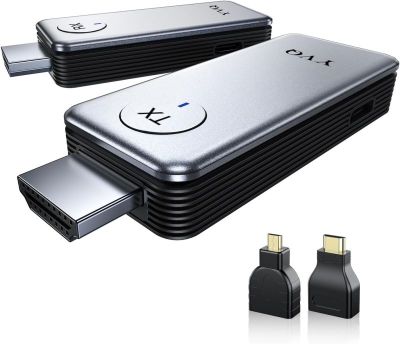 YVQ 2025 Upgraded Wireless HDMI Transmitter and Receiver, 4K Decode 1080P Output,2.4G/5G Plug&Play Portable HDMI Wireless for Streaming Video and Audio