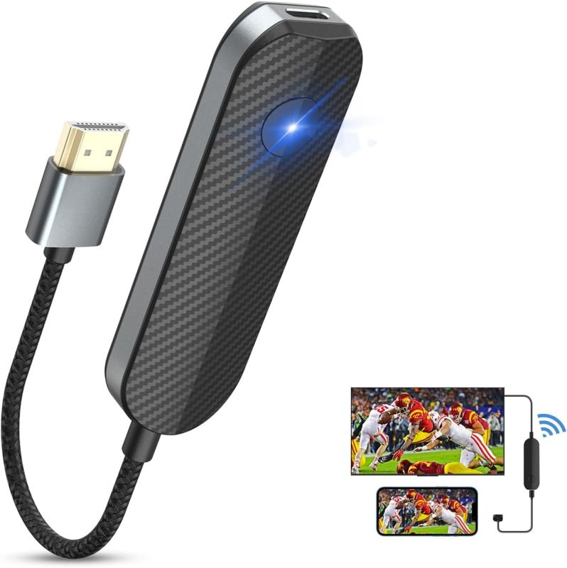 4K 1080P Wireless HDMI Display Adapter, WiFi Streaming Movies, Shows Receiver for i-Phone, i-Pad, Android, Tablet, Laptop, Window to HDTV/Monitor/Projector