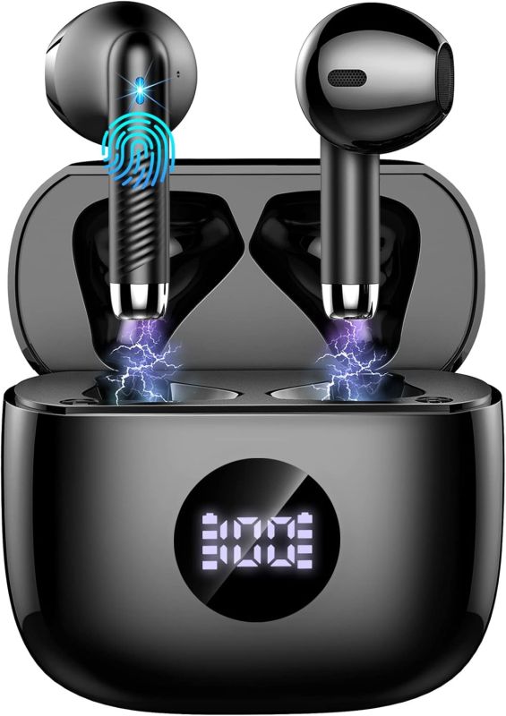 Wireless Earbuds, Bluetooth 5.4 Ear Buds LED Power Display Headphones Bass Stereo